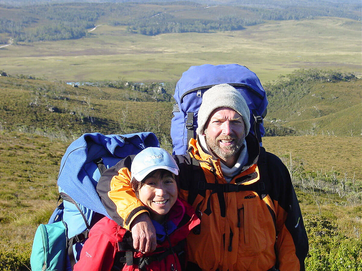 Michael and Tamami hiking